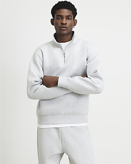 Grey Premium Cotton Funnel Sweatshirt