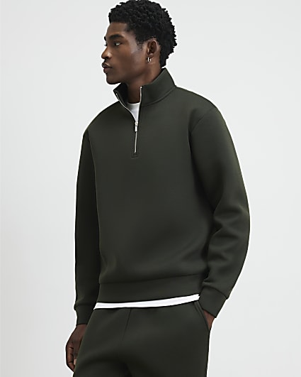 Khaki Premium Funnel Neck Sweatshirt
