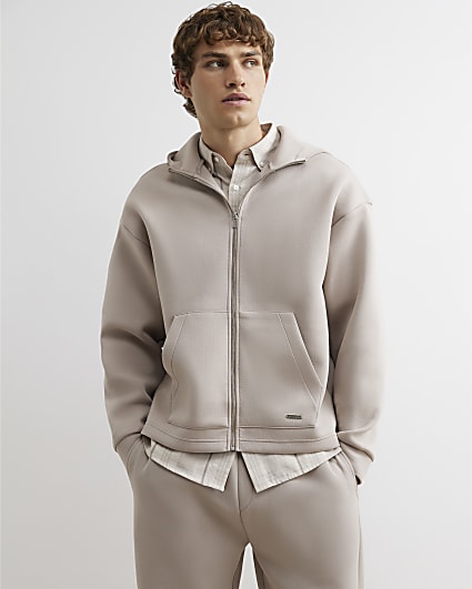 Beige Oversized Fit Premium Hoodie