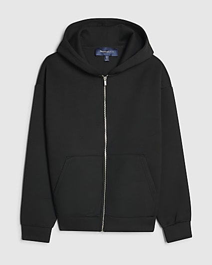 Black Premium Oversized Zip Up Hoodie