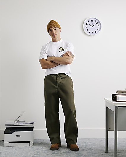 Green Barrel Leg Trousers