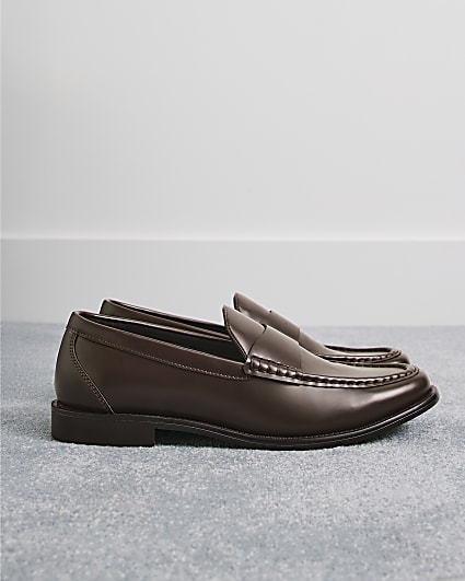 Burgundy Faux Leather Loafers