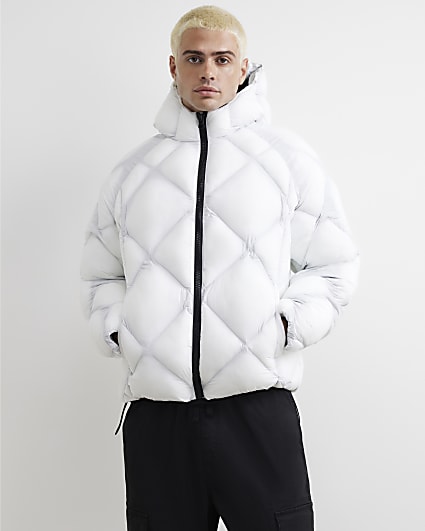 White Diamond Quilted Puffer Jacket