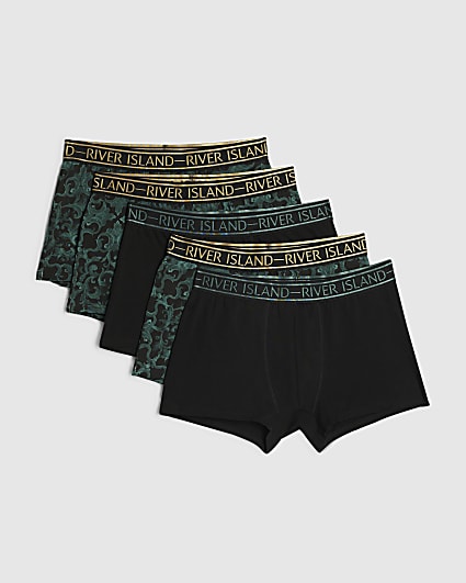 Green Baroque Print Pack Of 5 Trunks