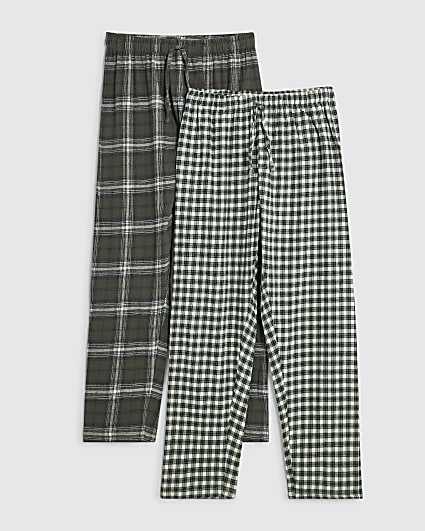 Green Woven Bottoms Pack Of 2 Loungewear Set