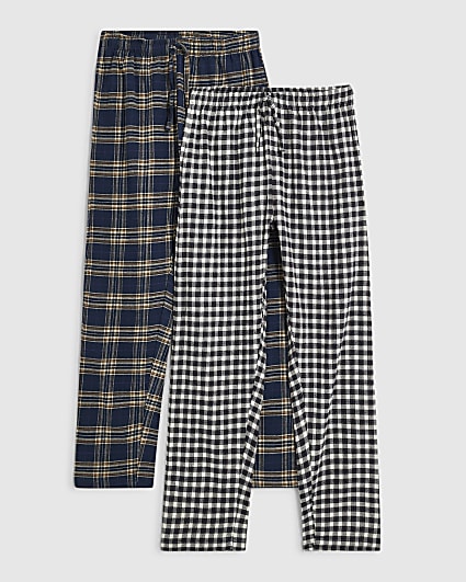 Navy Woven Bottoms Pack Of 2 Loungewear Set