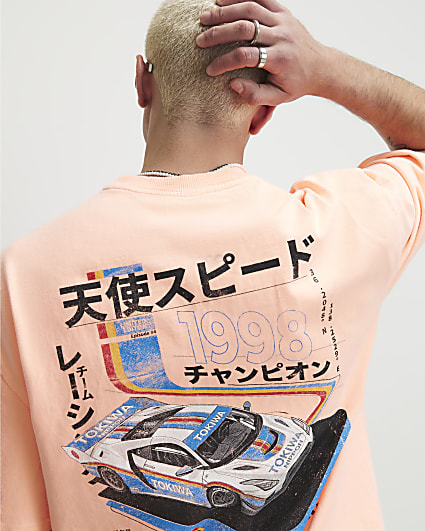 Orange Washed Japanese Car T-Shirt