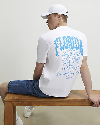 White Regular Fit Florida Pickleball T-Shirt