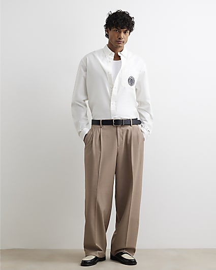 White Cotton Embroidered Sanctuaire Shirt