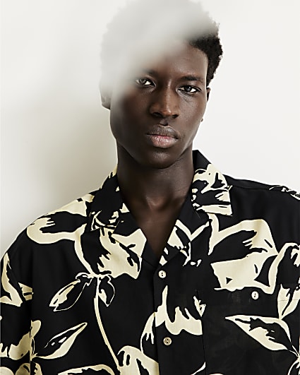 Black RI Studio Floral Short Sleeve Shirt