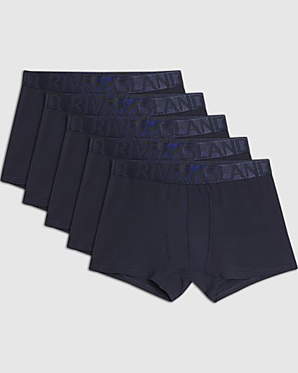 Navy Satin Pack Of 5 Trunks