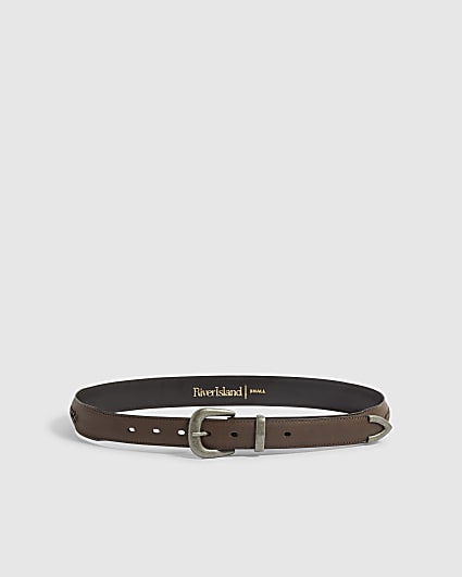 Brown Western Real Suede Belt