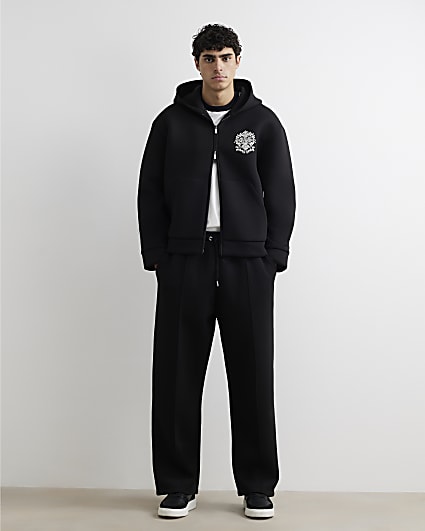Black Premium Oversized Fit Baroque Hoodie