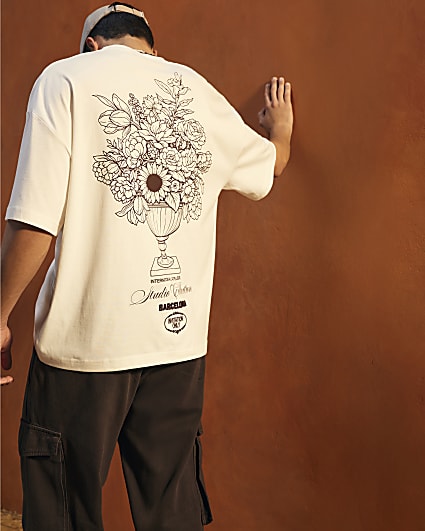 White Cotton Floral Vase T-Shirt