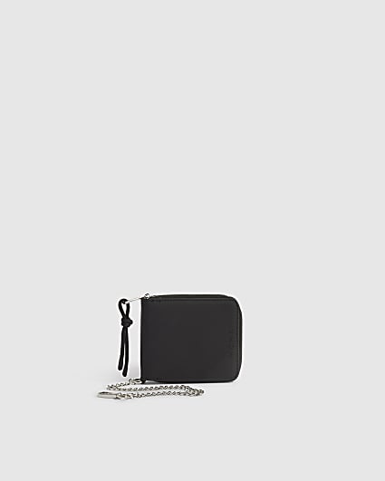 Black Rubberised Wallet Chain
