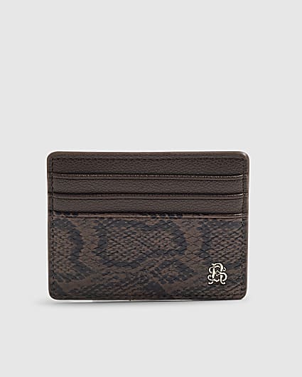 Brown Snake Print Card Holder