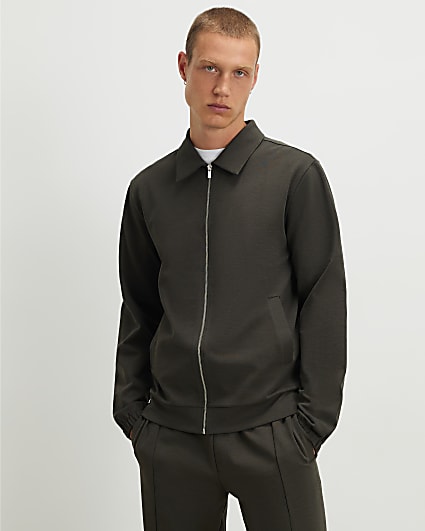 Green Slim Fit Long Sleeve Shacket