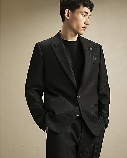 Black Check Suit Jacket