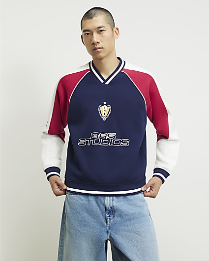 Navy 36S Sports Colour Block Sweatshirt