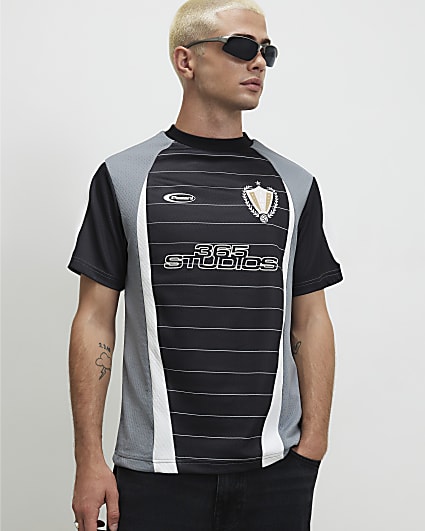 Black Stripe 365 Studios Football T-Shirt
