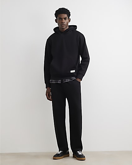 Black Regular Fit Sanctuaire Patch Joggers