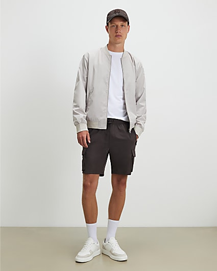 Brown Skinny Fit Cargo Shorts