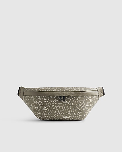 Green Monogram Print Bum Bag