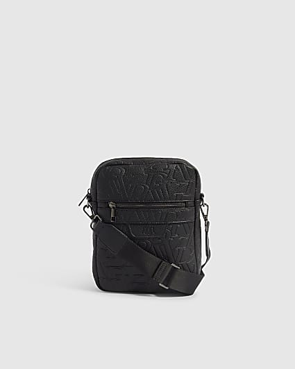 Black RI Monogram Crossbody Bag