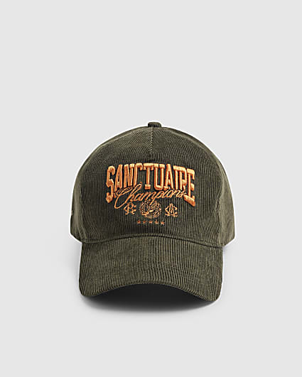 Khaki Sanctuaire Corduroy Textured Cap