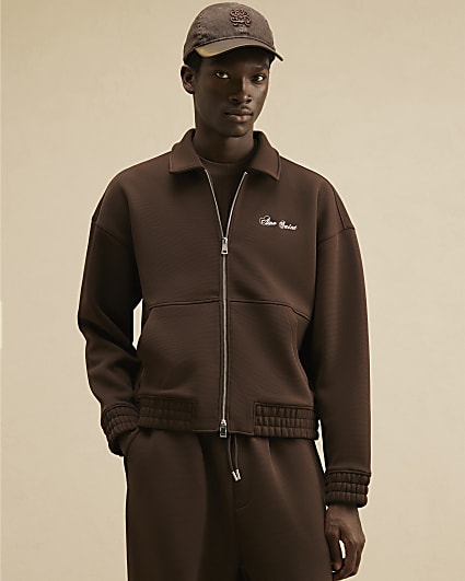 Brown Premium Regular Fit Harrington Jacket