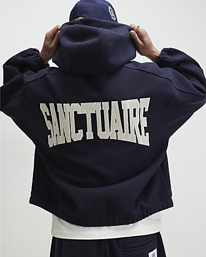 Navy Oversized Fit Sanctuaire Hoodie