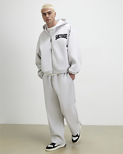 Grey Sanctuaire Badge Wide Leg Joggers