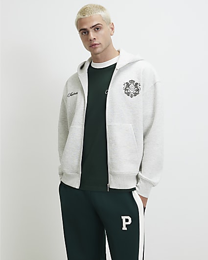 Grey Regular Fit Sanctuaire Quilted Hoodie