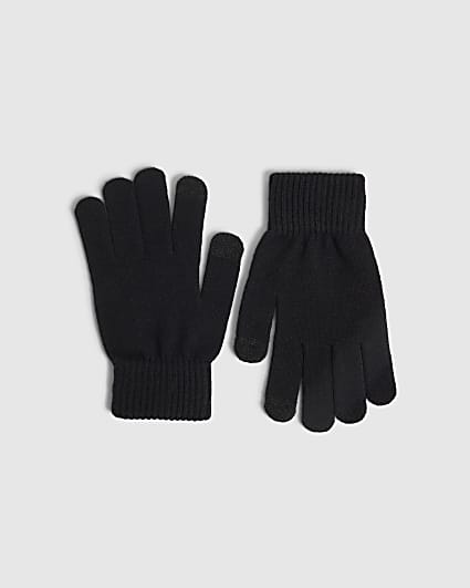 Black Knitted Gloves