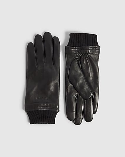 Black Leather Gloves