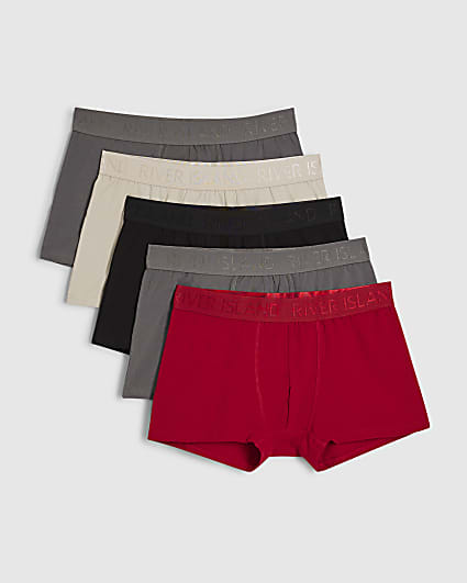 Red Pack Of 5 Trunks