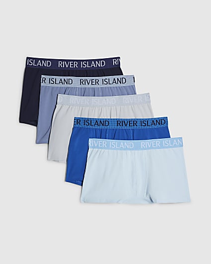 Blue Shifting Dot Waistband Pack Of 5 Trunks