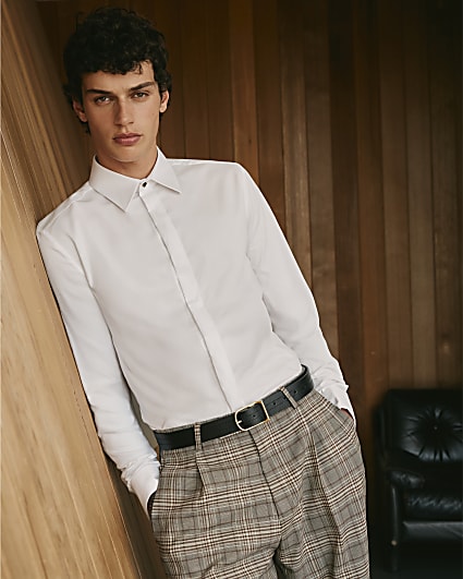 White Twisted Tailor Long Sleeve Shirt