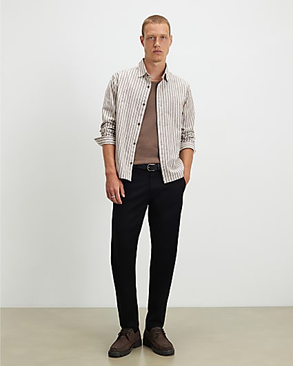 Black Skinny Fit Chino Trousers