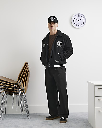 Black Cotton Balloon Leg Trousers