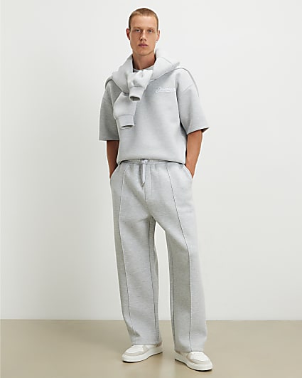 Grey Premium Wide Leg Joggers