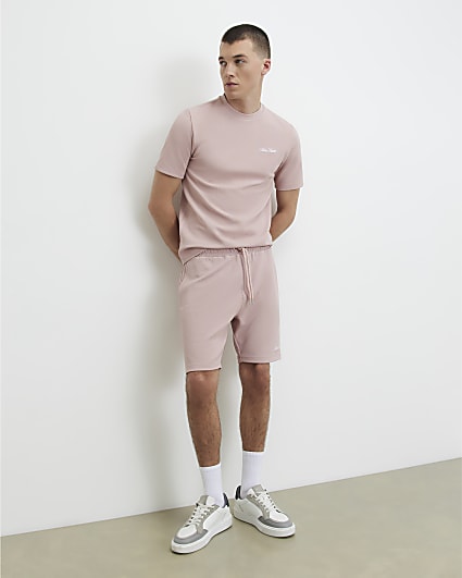 Pink Slim Fit Ame Saint Textured Shorts
