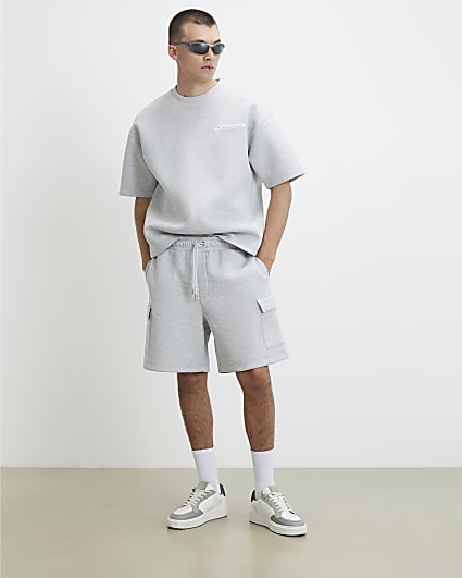 Grey Premium Regular Fit Cargo Shorts