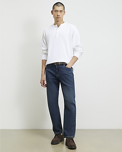 Blue Straight Leg Jeans