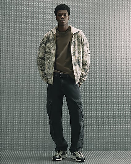 Black Loose Fit Cargo Jeans