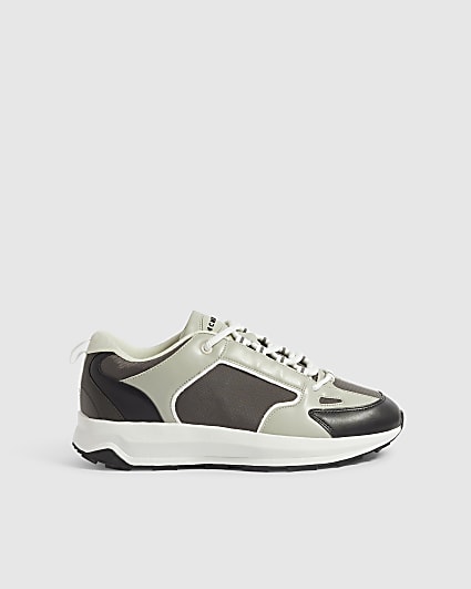 Grey Colour Block Trainers