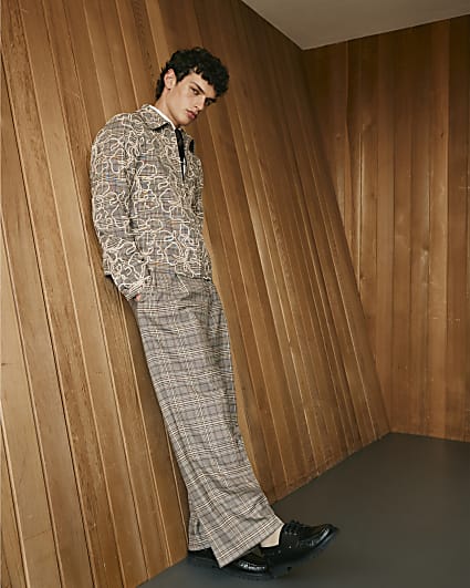 Brown Twisted Tailor Check Trousers