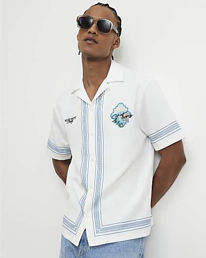 White St Tropez Embroidered Shirt