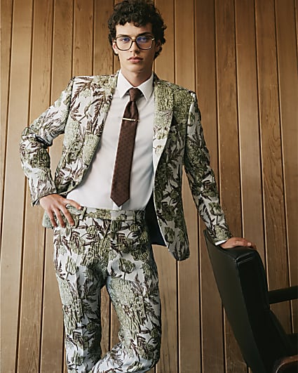 Silver Twisted Tailor Embroidered Suit Jacket