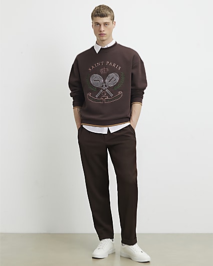 Brown Saint Paris Tennis Sweatshirt
